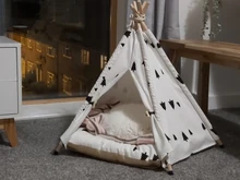Cat Bed House Teepee Cushion Pet-Tent Puppy Available Outdoor Portable For Dog with Thick