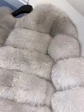 De invierno de la moda de cuero cálida capa natural abrigo de piel de zorro chaqueta de piel auténtica de zorro de invierno grueso abrigo cálido