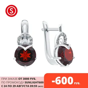 

Silver earrings with nanocrystal, cubic zirconia and Garnet sunlight sample 925 test