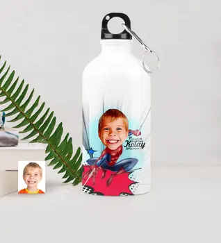 

Personalized Boy's Spider Man Caricature Of Metal Water bowl (500 ml.) 1