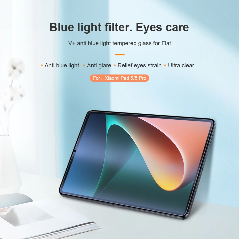 Nillkin For Xiaomi Mi Pad 5 Pro Glass V+ Screen Protector Ultra-Thin Anti Glare Blue Light for Xiaomi Pad 5 5 Pro Tempered Glass pillow pad for tablet