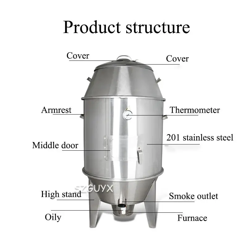 Household multi-function roast duck stove stainless steel charcoal roast duck stove small household barbecue machine 4