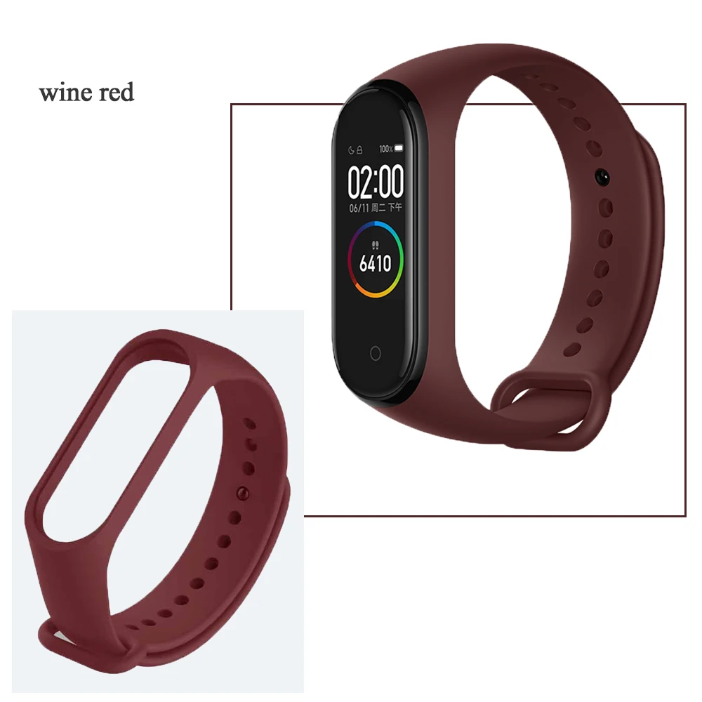 Mi Band 3 4 ремешок Спортивные Силиконовые часы браслет mi band 3 ремешок аксессуары браслет Смарт для Xiaomi mi 3 4 ремешок
