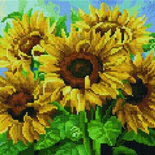 Алмазная мозаика EF 881 Яркие подсолнухи 30*40