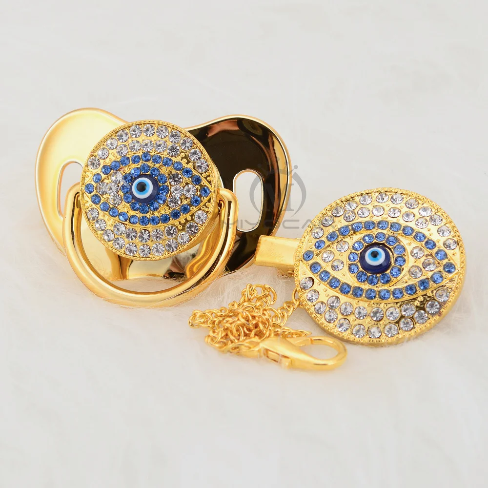 MIYOCAR Bling evil eye пустышка и зажим набор пустышка держатель цепи bling blue lovely eye пустышка уникальный дизайн AEYE-1