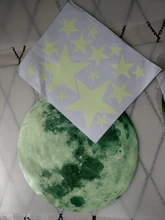 Pegatinas de pared brillantes en la oscuridad, 435 Uds., punto de estrella de Luna luminosa, pegatinas de pared fluorescente, decoración ambiental