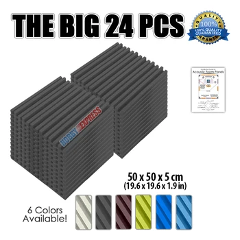 

Arrowzoom 24 pcs Set Metro Striped Insulation Acoustic Panel Studio Soundproof Foam 50x50x5cm (19.6x19.6x1.9in) KK1041