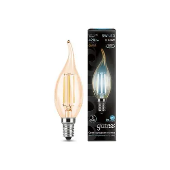 

Gauss filament lamp candle in the wind E 14 5W 4100 K Golden 104801805