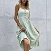 Summer Solid Green Sexy Maxi Dress for Women