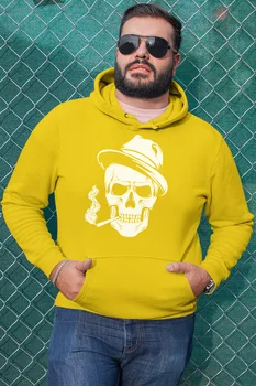 

Angemiel Wear Pippolu Hat Skeleton Man Yellow Men 'S Hooded Sweatshirt