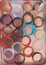 Lote de 20 unidades de anillos de piedra Natural Vintage para mujer, 5-6MM, abalorio de piedra con joyas anillos, Unisex, venta al por mayor