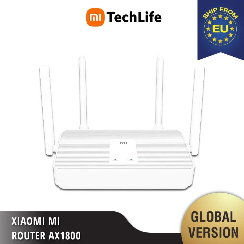 Роутер Xiaomi Mi AX1800 Wi-Fi 6 574 Мбит/с 2 4 ГГц 1201 5 5-ядерный чип внешних антенны до 128
