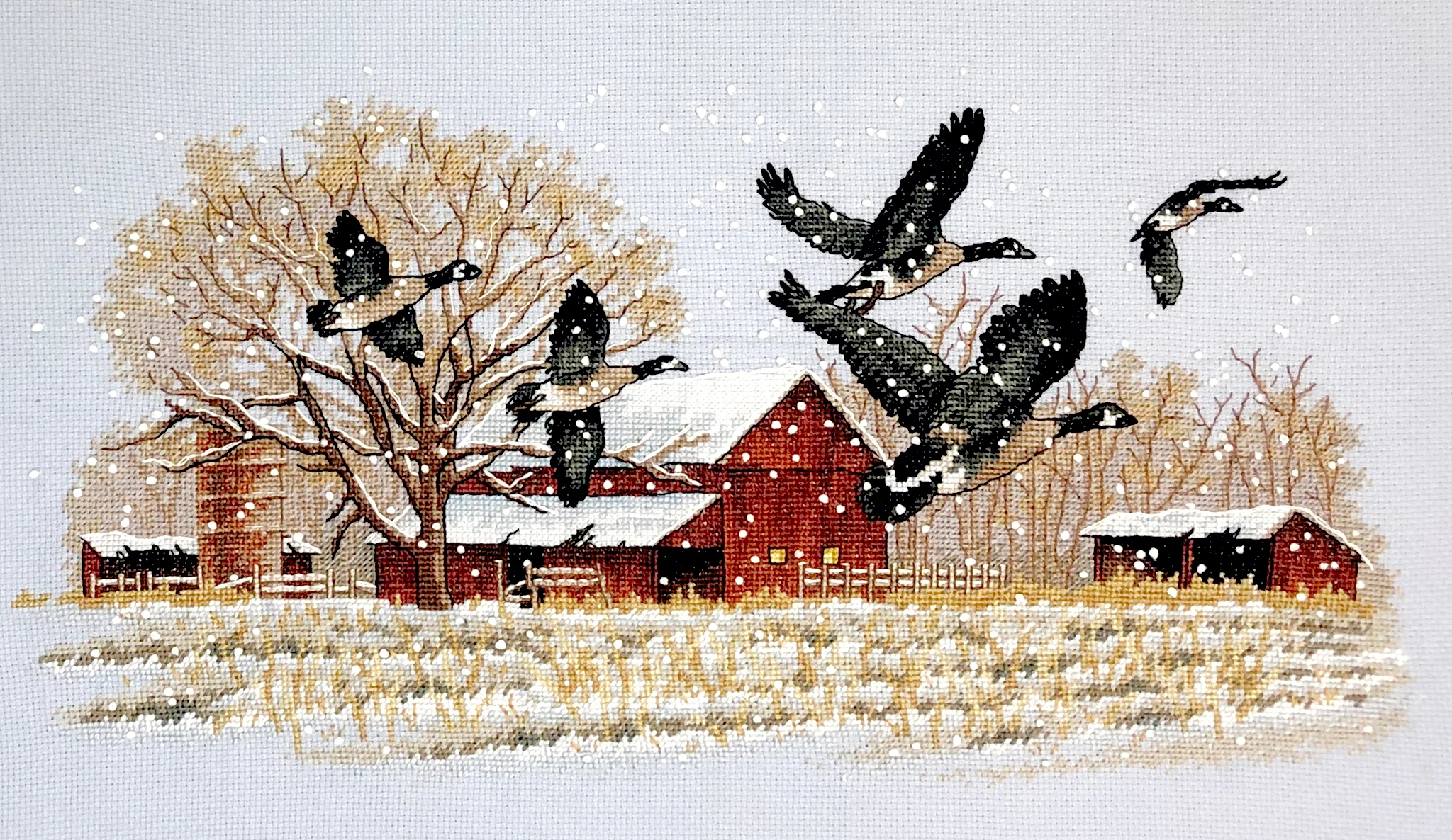 Набор для вышивания «Dimensions 13732 Winter Geese(Гуси зимой)»