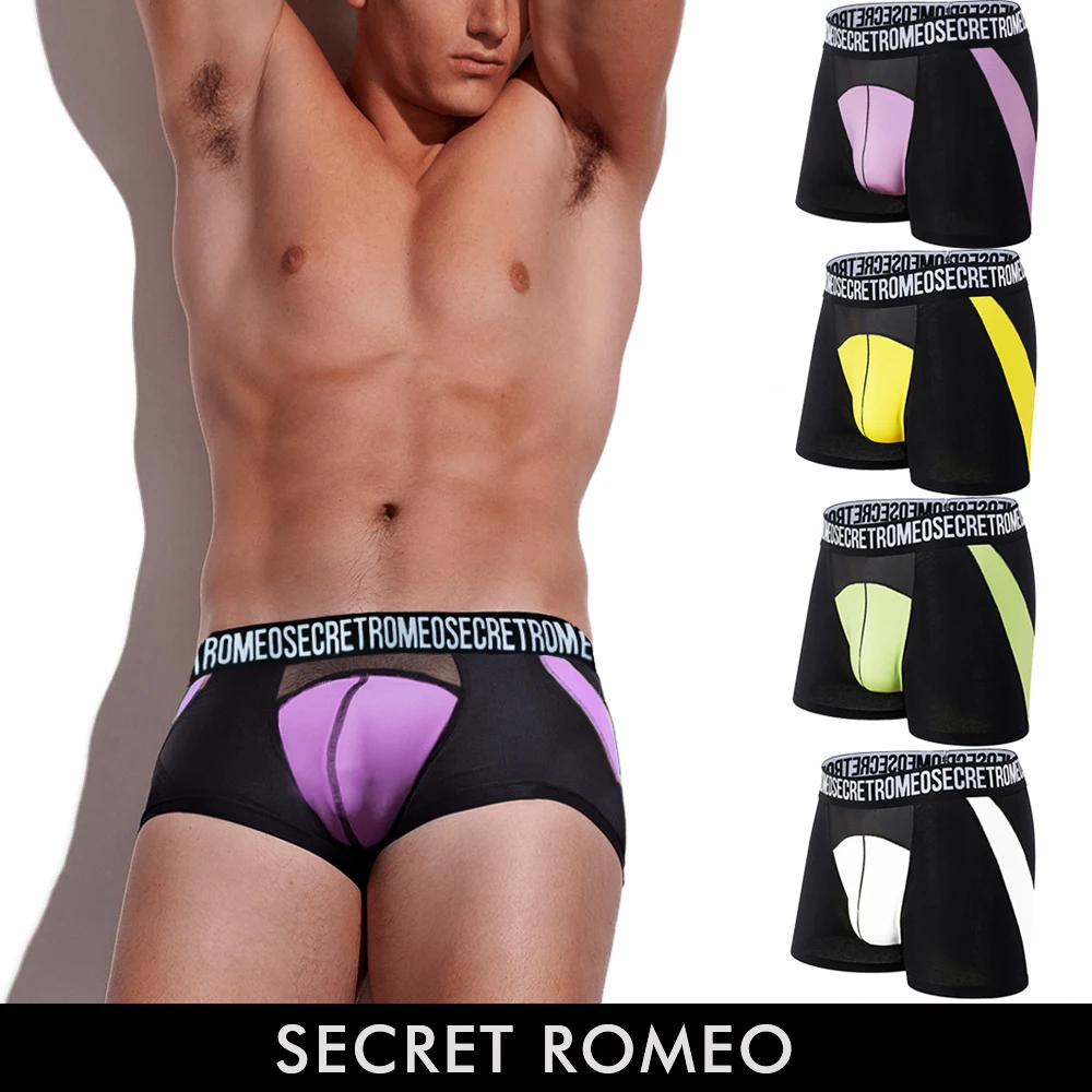 SECRET ROMEO сетчатые трусы боксеры хлопковые прозрачные с мешочком для пениса