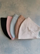 Mascarilla de lino y algodón lavable y reutilizable Unisex, máscara protectora negra, 5 unidades