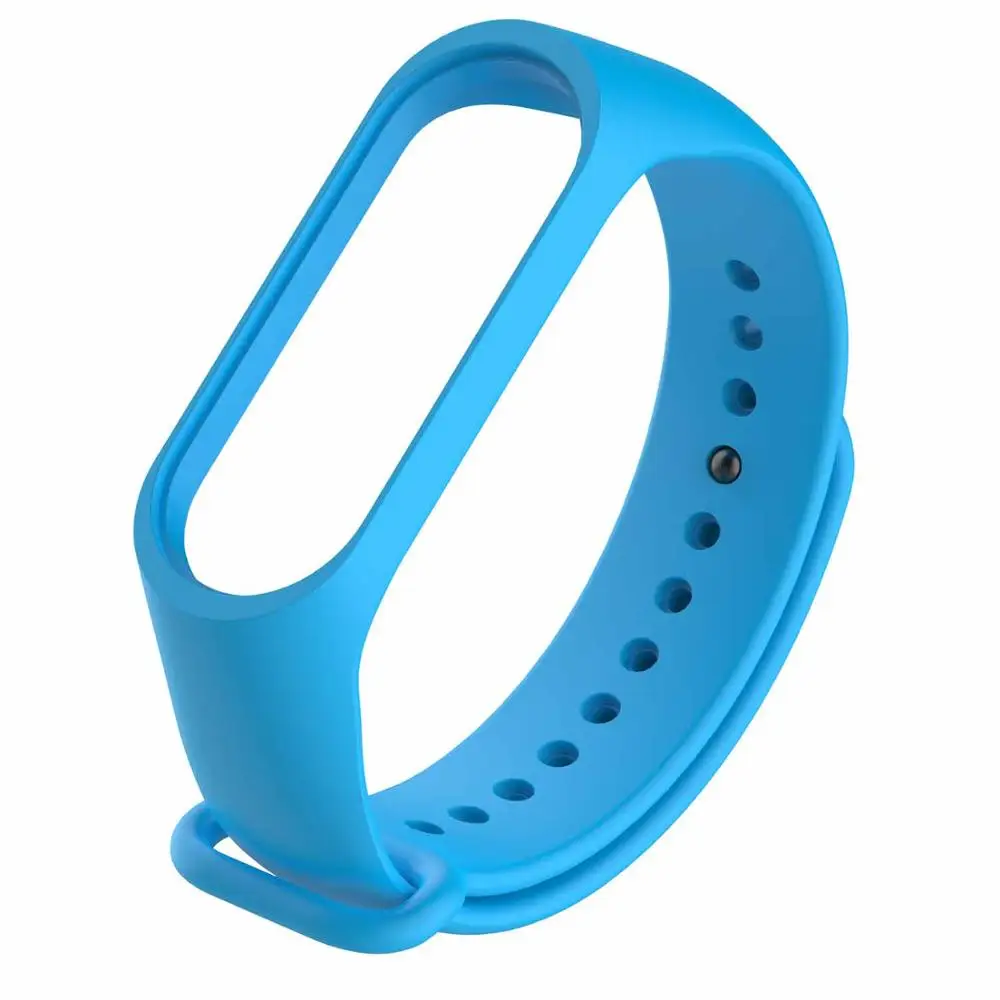 Mi Band 4 ремешок Цветной силиконовый браслет для Mi Band 4 3 ремешок для Mi Band 4 NFC Сменные аксессуары - Цвет: Light blue