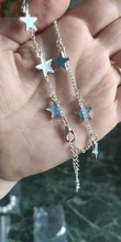 2019 nueva moda luminosa playa vientos azul estrella pentagonal borla tobillera cadena tobilleras para mujer Sandalias pies descalzos 4g