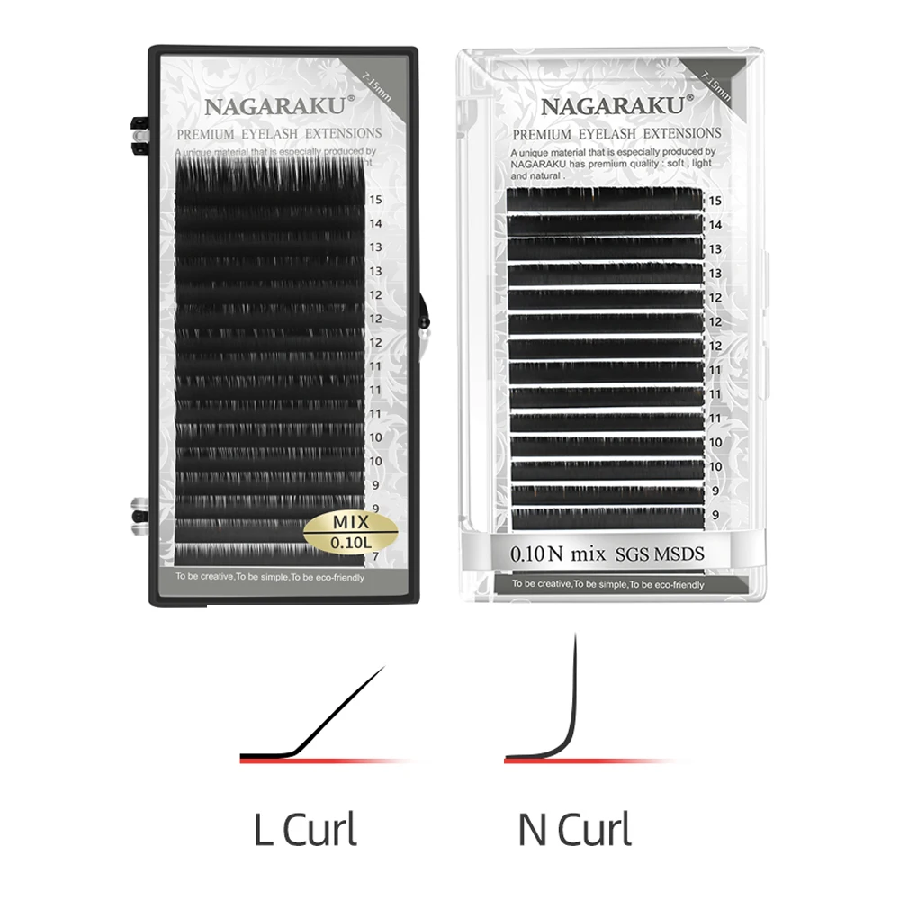 NAGARAKU N curl M L curl mink eyelash individual makeup false lashes magnetic eyelashes maquillaje eyelash extension cilios