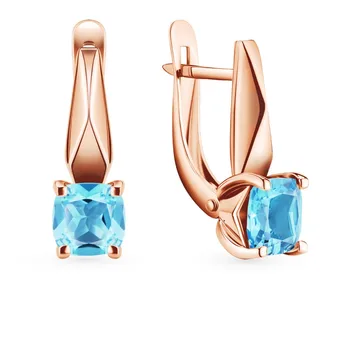 

Gold earrings with Topaz sunlight sample 585