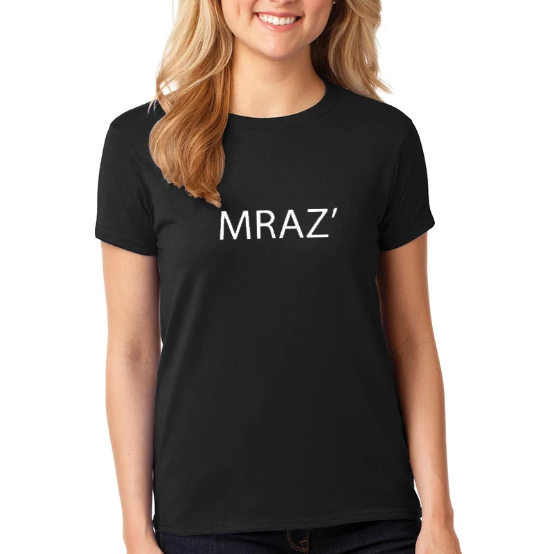 Porzingis Fashion Letter Printed T-shirt For Women With Russian Inscription Personality Black Street-wear O-neck Female Tees | Женская