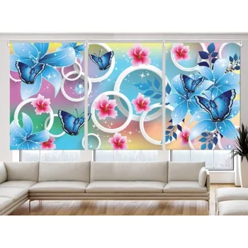 

Blind Iroa Digital Threefold Butterfly 3D-001! ROLLER BLINDS TRANSLUCENT! (3 PCs/100X170)