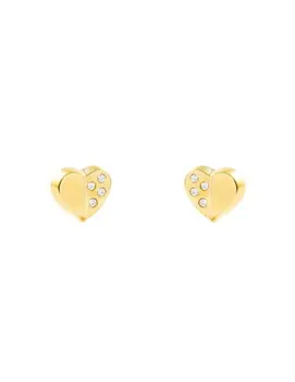 

Earrings gold Girl smooth heart Rhinestone (9 Kts)