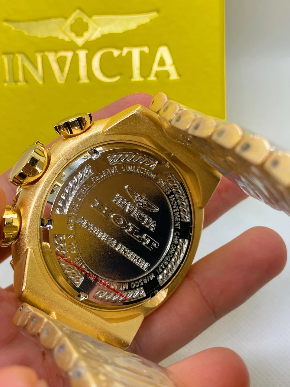 Invicta Gold Watch Men Large Stainless In Box + Corded With Pendant  (premium Quality) - Mechanical Wristwatches - AliExpress
