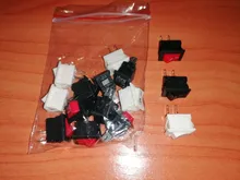 Switch Push-Button SPST 250V Black White KCD11 Snap-In-On/Off 3A 10x15mm 10pcs And Red