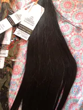 Zafiro brasileño recto mechones de cabello humano postizo Color Natural Remy extensión del cabello humano brasileño extensiones de cabello humano