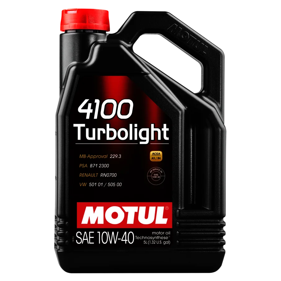 Motul 4100 Turbolight 10W40 5L Olio Motore, Nero, Standard