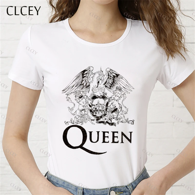 Clcey Freddie Mercury Queen Band Женская Футболка Harajuku винтажная Ullzang модная королева 90-х летние