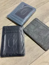 KUDIAN BEAR-cartera minimalista Rfid para hombre, tarjetero pequeño de cuero, negro, Mini Estuche Delgado, monedero BID251 PM49