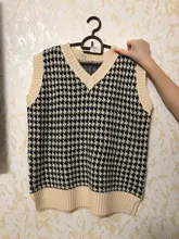 De moda Jersey chaleco sin mangas de las mujeres jersey de cuello en v suéter de punto de invierno coreano lindo suéter 2020