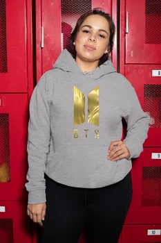 

Angemiel Wear BTS Korean Gray Women 'S Hooded Sweatshirt