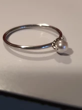 ZHOUYANG-Anillo delicado delgado de estilo minimalista con una mini perla, joyería fina, color amarillo claro dorado