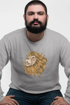 

Angemiel Wear Unicorn Lion Gray Men 'S Sweatshirt