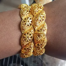 Bangls Bride Bracelet Wedding-Jewelry Flower East-Items Ethiopian-Africa Gold-Color Middle
