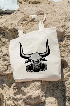 

Angemiel Bag Gas Masker Bull Shopping Beach Tote Bag