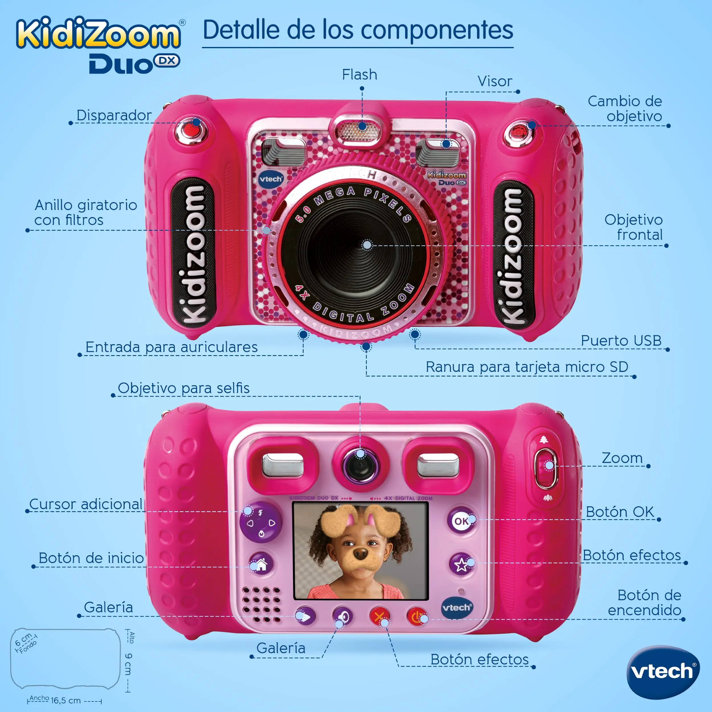 Vtech Kidizoom Duo Dx Pink Digital Camera For Children Photo Video Filters Music Player Games Usb Parental Control Toy Cameras Aliexpress