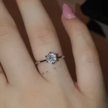 Anillos de Compromiso de boda para mujer, de Color plata joyería femenina, anillo de circonia de 6 capas con piedra, joyería al por mayor R013