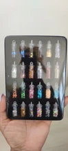 Set de 48 botellas de resina epoxi brillante, purpurina en polvo, corazón, estrella, Micro cuentas para arte de uñas, pegatinas de lentejuelas para fabricación de joyas DIY