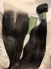 Straight-Bundles Extensions Closure Human-Hair Aircabin Brazilian Deep-Part with 100%Remy