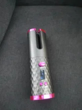 Rizador automático inalámbrico portátil, máquina rizadora LCD recargable por USB, herramienta de estilismo ajustable con temperatura