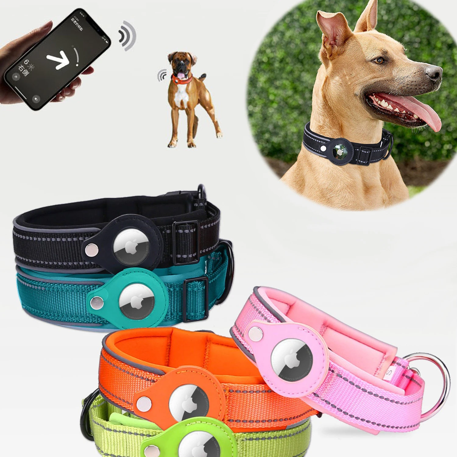 Tracker GPS Per Cani E Gatti – Senza Abbonamento, IP67 Impermeabile, Collare Riflettente, Compatibile Con E Android