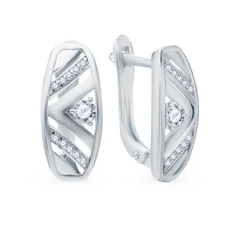 

Silver earrings with cubic zirconia sunlight sample 925