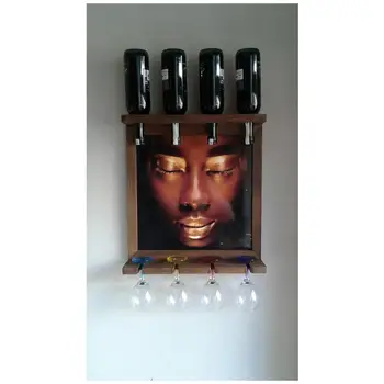 

Wall Art Picture Wooden Wine Rack Bottle Organizer Holders Beer Whiskey Bottle Bar Home Party Kitchen Salon Accessory