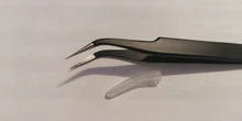 Pinza de mano de 1,0 MM para decoración de uñas, herramienta de selección de Gel acrílico para decoración de gemas, diamantes de imitación, pinzas negras para pestañas, 1 unidad