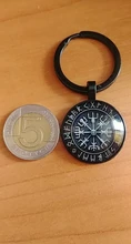 LLavero de pirata vikingo Vegvisir, colgante de cristal con patrón de brújula vikinga, el mejor regalo