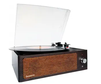 

LAUSON XN091 WOOD VINTAGE RECORD PLAYER 3 SPEED BLUETOOTH USB RECORDING MP3 FM