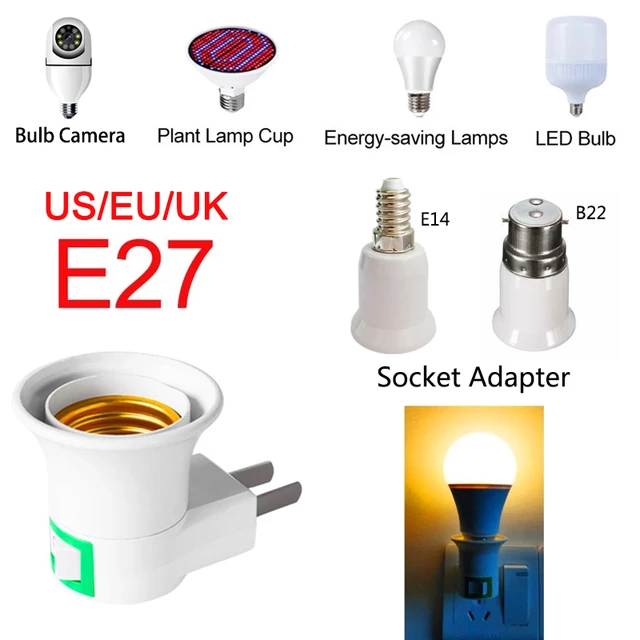 Morse kode Revision sæt ind Lamp Adapter 2 1 Bulb Holder | Light Bulb Lamp Holder Adapter - 1pc E27  Adapter Eu/us - Aliexpress